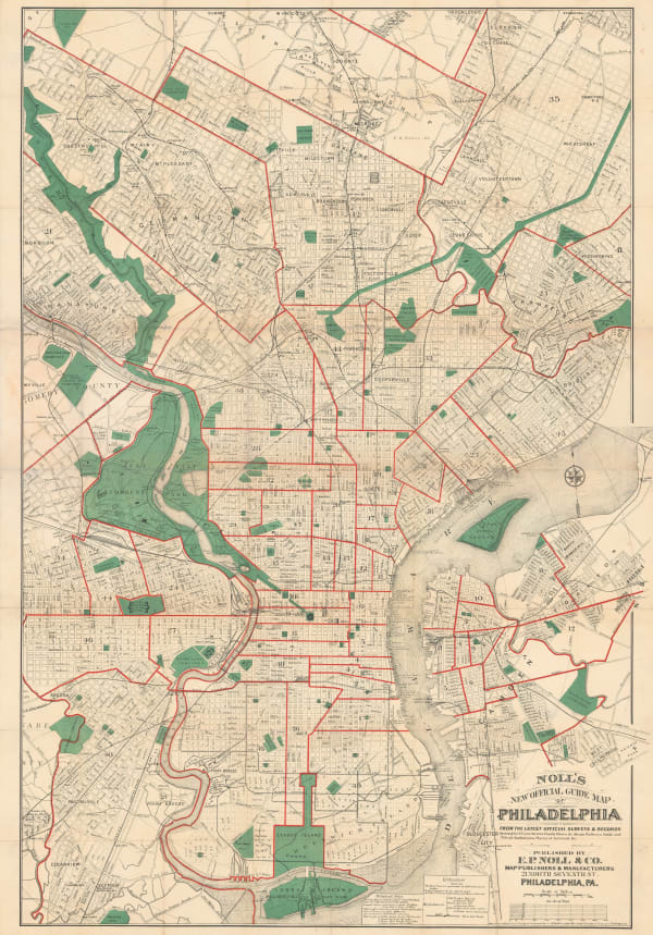E. P. Noll & Co., New Official Guide Map of Philadelphia, 1910