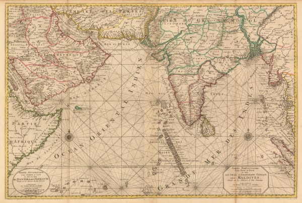 Pierre Mortier, Chart of the Indian Ocean, 1690 c.