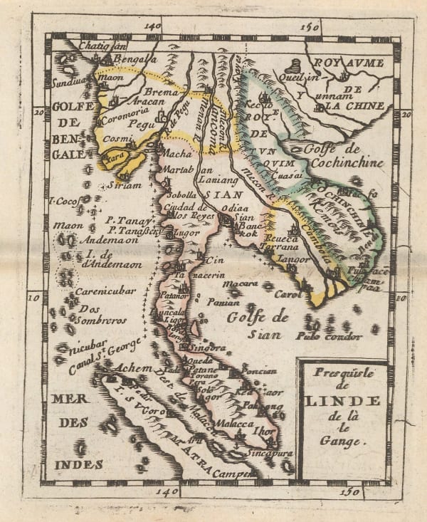 Pierre Duval, Malaysia, Thailand, Myanmar, Cambodia, Laos and Vietnam, 1680 c.
