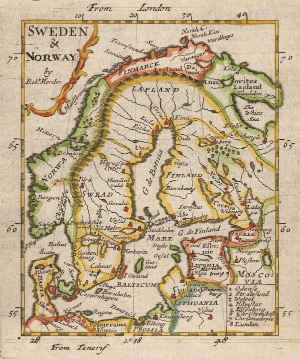 Robert Morden, Scandinavia, 1688