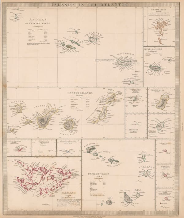 Society for the Diffusion of Useful Knowledge (SDUK), Islands in the Atlantic Ocean, 1844