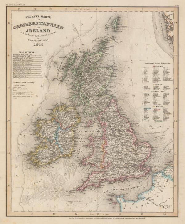 Joseph Meyer, New Map of Great Britain & Ireland, 1844