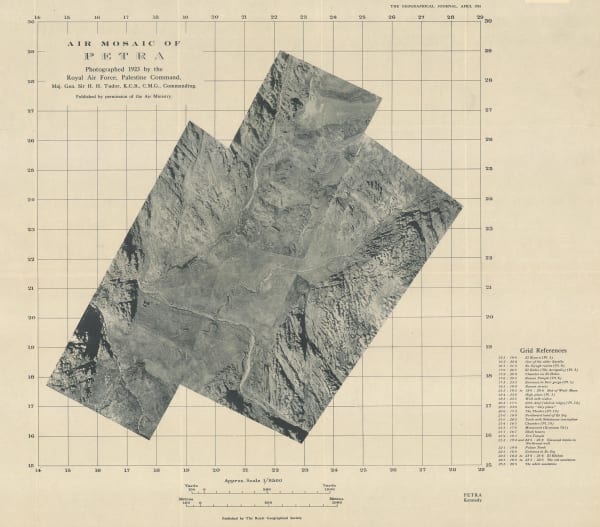 Royal Geographical Society (RGS), Aerial photomosaic of Petra, Jordan, 1924