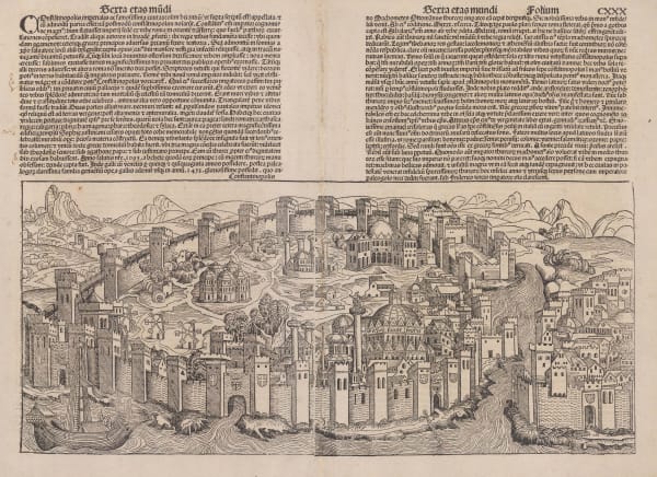 Hartmann Schedel, Early view of Istanbul (Constantinople), 1493