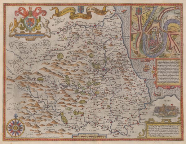 John Speed, The Bishoprick and Citie of Durham, 1676