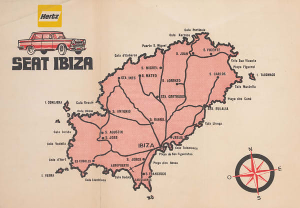 Hertz, Road map of Ibiza, 1967