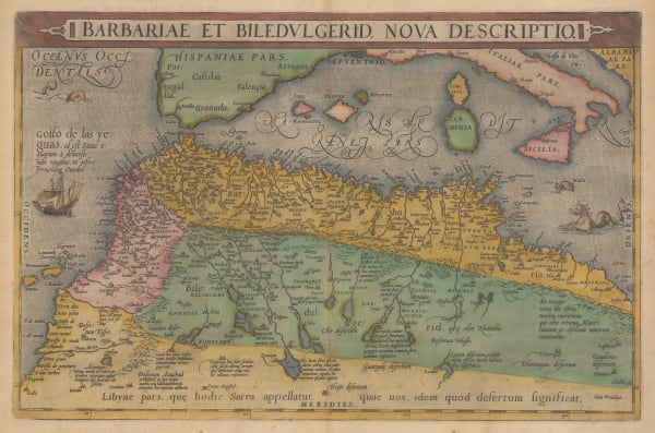 Abraham Ortelius, Northern Africa or Barbary Coast, 1601