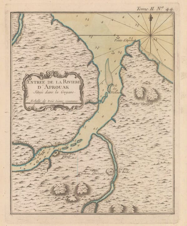 Jacques-Nicolas Bellin, Chart of the mouth of the Approuague River, 1764