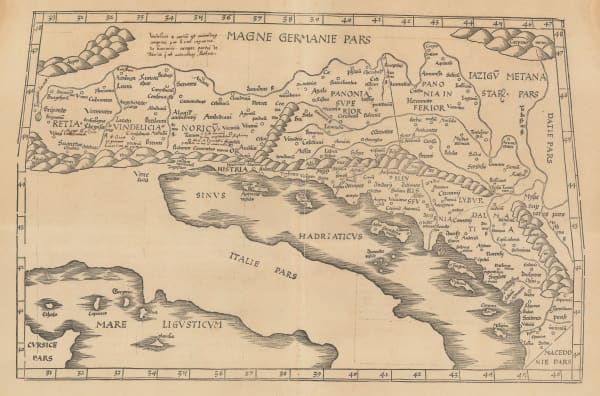 Claudius Ptolemy & Laurent Fries, Switzerland, Austria, Hungary, Croatia, Slovenia, Bosnia, 1541
