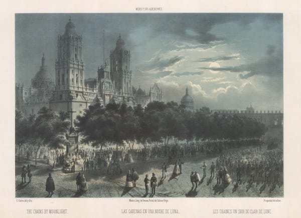 Casimiro Castro, Mexico - Mexico City, Paseo de las Cadenas , 1857 c.