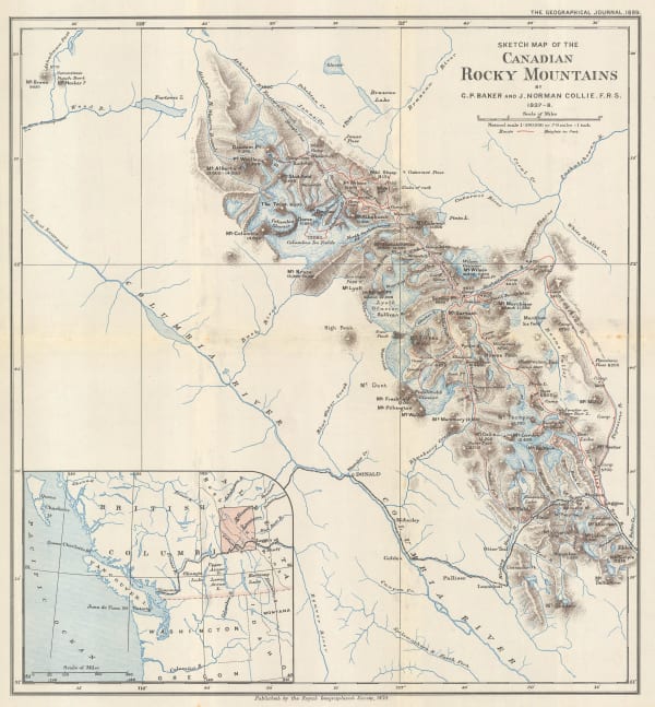 Royal Geographical Society (RGS), Waputik Mountains, Canadian Rockies, 1899
