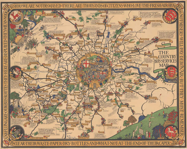 Macdonald Gill, The Country Bus Services Map, 1928
