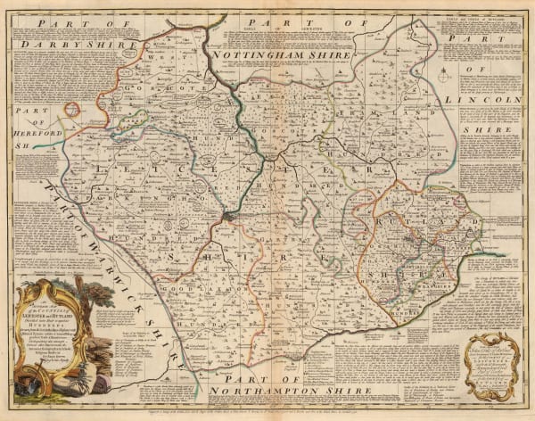 Emanuel Bowen & Thomas Kitchin, An Accurate Map of the Counties of Leicester and Rutland, 1756
