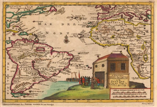 Pieter van der Aa, The Atlantic Ocean, South America, Africa, and Europe, 1707