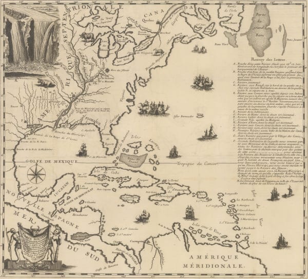 Henri Joutel, Important map of the southern United States and the Gulf of Mexico, 1713
