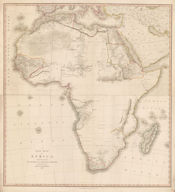 John Cary, A New Map of Africa exhibiting its Natural and Political Divisions, 1828