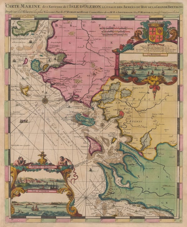 Romeyn De Hooghe, West coast of France with Isle d'Oleron and Isle de Re, 1708