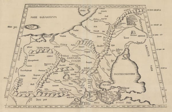 Claudius Ptolemy & Laurent Fries, Ptolemaic map of Poland, Ukraine, Russia & the Baltics, 1535