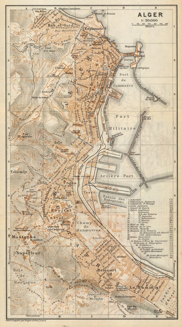 Karl Baedeker, Miniature plan of Algiers, 1934