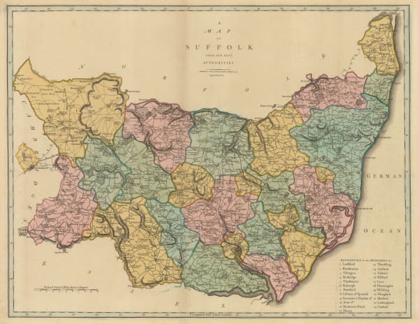 John Cary, Map of Suffolk from the Best Authorities, 1805