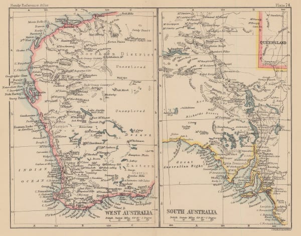 John Bartholomew, West Australia | South Australia, 1887