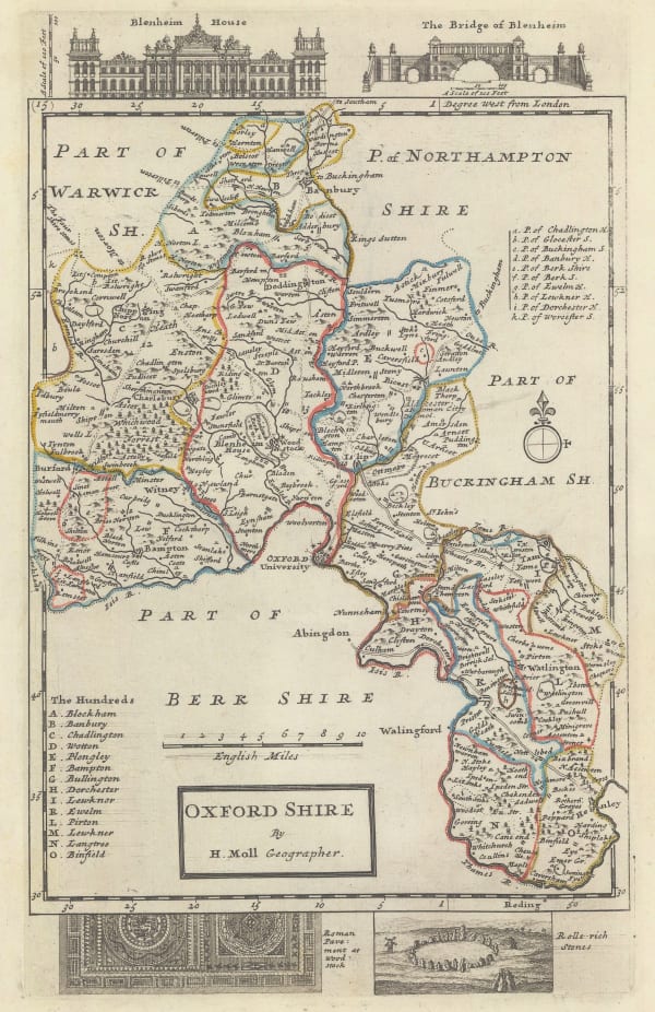 Herman Moll, Oxford Shire, 1724