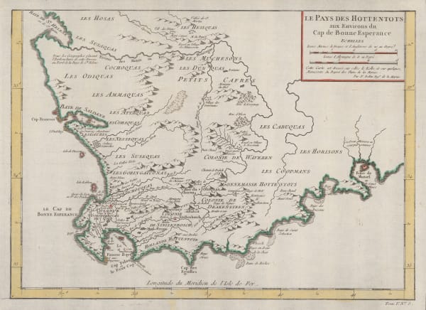 Jacques-Nicolas Bellin, South-Western Africa and the Cape of Good Hope, 1748