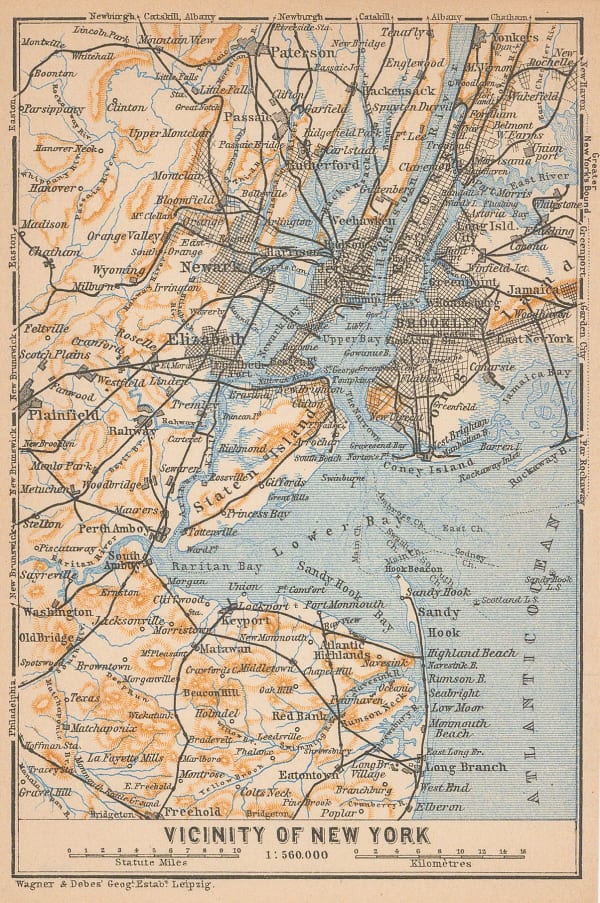 Karl Baedeker, Vicinity of New York, 1909