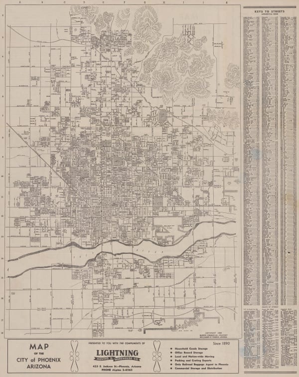 McGrew Printery, Map of the City of Phoenix Arizona and Vicinity, 1952