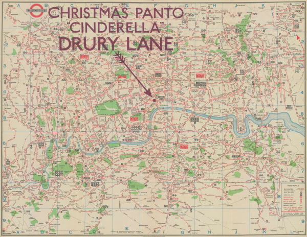 London Transport, Christmas Panto "Cinderella" Drury Lane, 1934