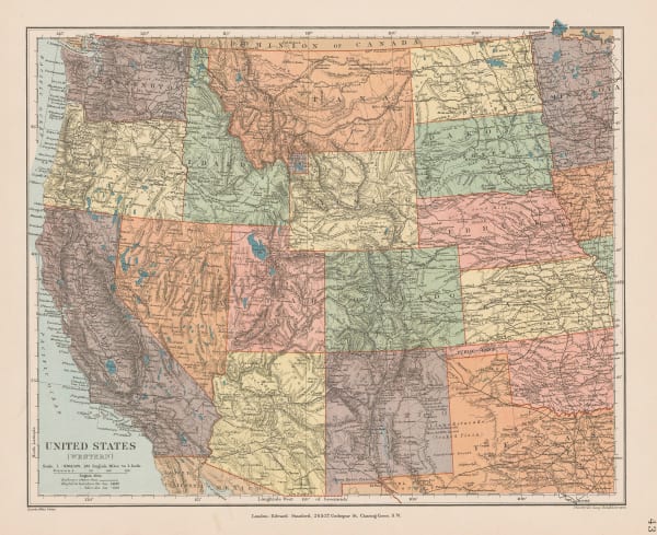 Edward Stanford, Western United States, 1896