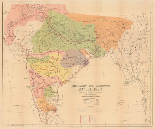 Arthur Cotton, Irrigation and Navigation Map of India, 1900