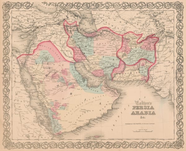 Joseph Hutchins Colton, Arabia, Persia (Iran), Pakistan and Afghanistan, 1861