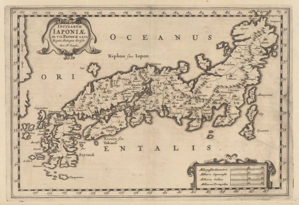 Nicolas Sanson, Rare variant of Sanson's updated map of Japan, 1692