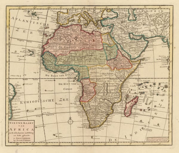 Isaac Tirion, New Map of Africa, 1760 c.