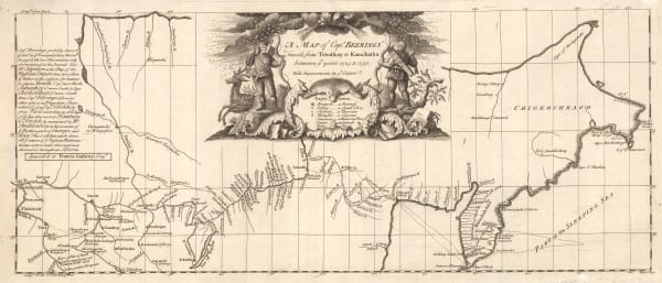 Emanuel Bowen, Bering's Expedition to Kamchatka, 1745 c.