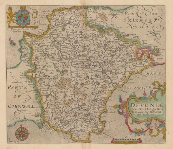 Christopher Saxton & William Kip, Devoniae, 1637