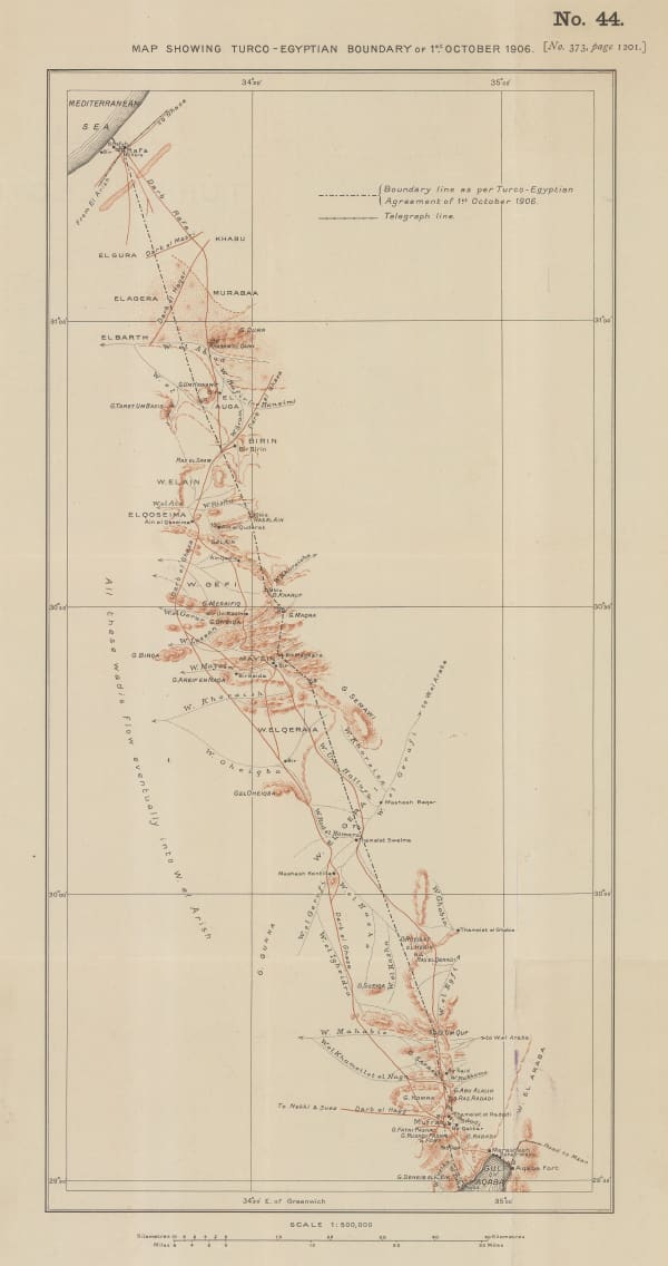 Edward Hertslet, Map Showing Turco-Egyptian Boundary, 1909