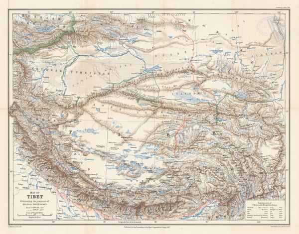 Royal Geographical Society (RGS), Map of Tibet, 1887