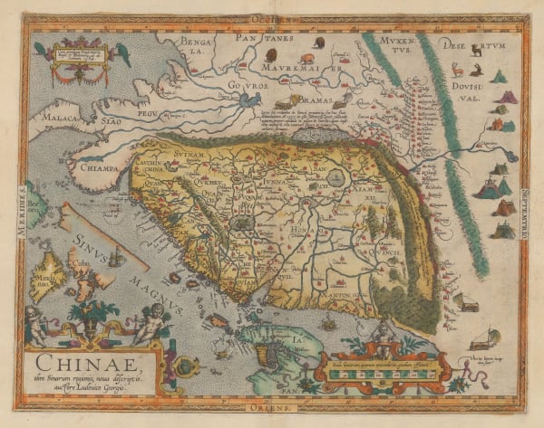 Abraham Ortelius, First atlas map of China, 1584