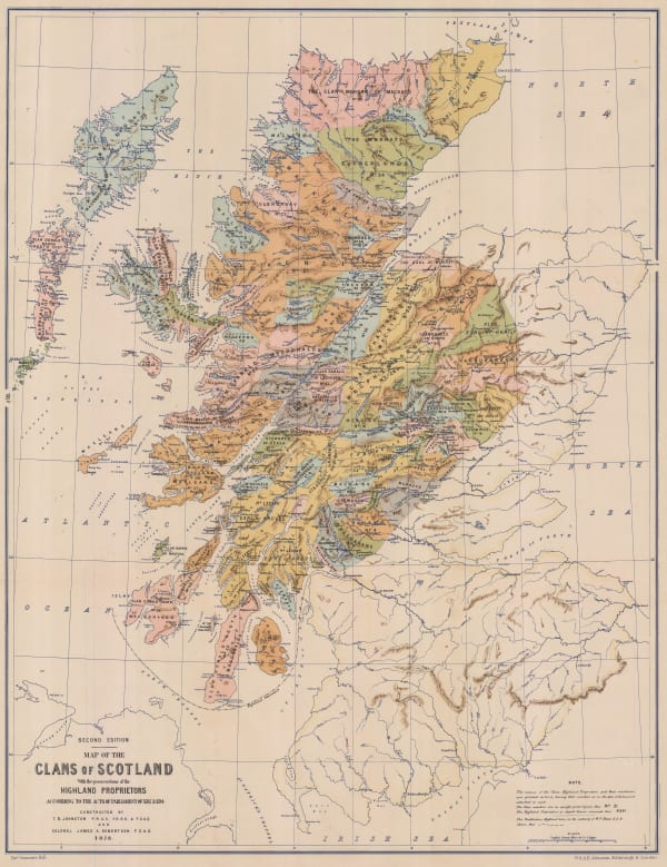 W. & A.K. Johnston, Map of the Clans of Scotland, 1873