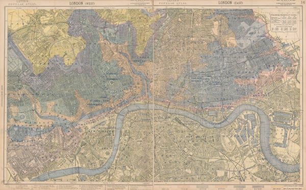 Letts & Son, Elevation Map of London, 1885 c