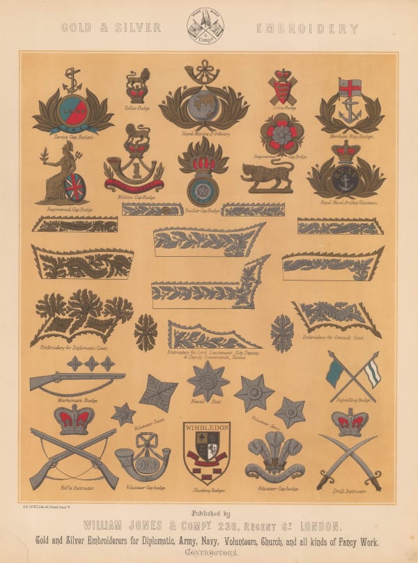 William Jones & Co., British Army - Uniforms, Embroidery, 1886 c.