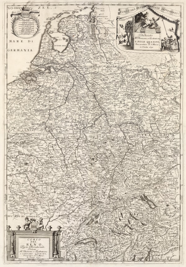 Vincenzo Coronelli, The course of the Rhine, 1690
