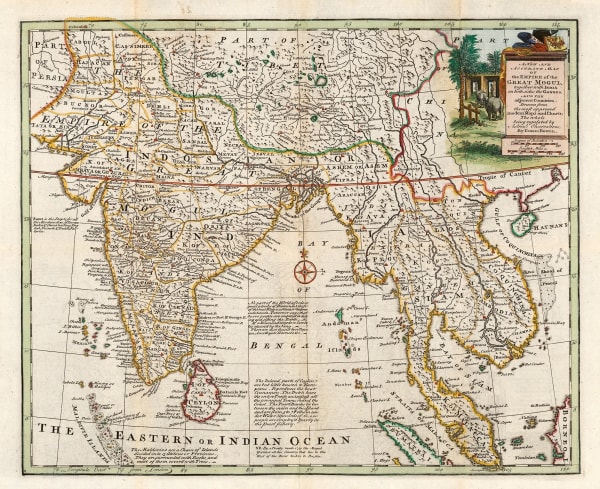 Emanuel Bowen, India, Ceylon and part of South East Asia, 1766