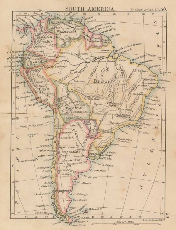 J.G. Bartholomew, South America, 1886