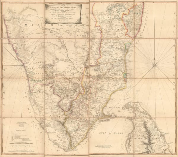 William Faden, The Southern Countries of India from Madrass to Cape Comorin, 1791