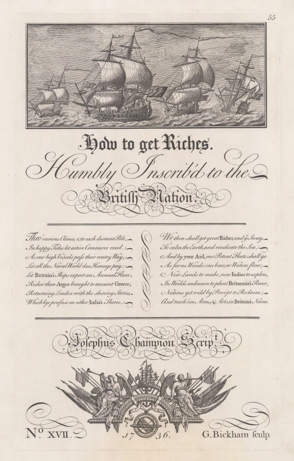 George Bickham, Typography - How to get Riches, 1738