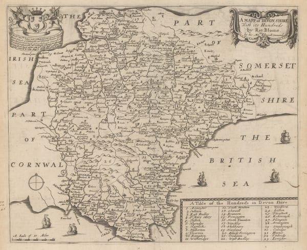 Richard Blome, A Mapp of Devonshire, 1673