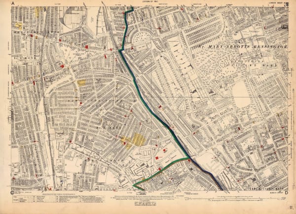 Ordnance Survey, Holland Park to Shepherds Bush, 1919 c.